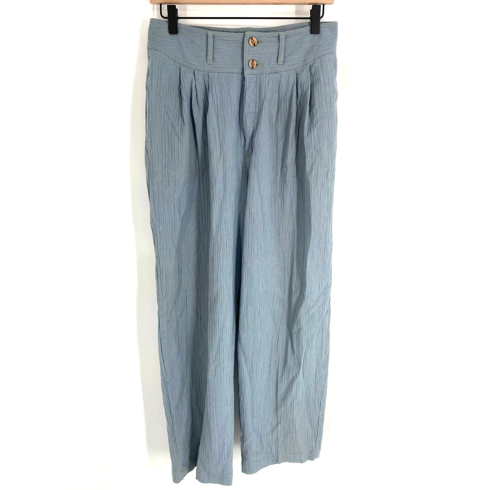 Liz Sport Wide  Blue Leg Pant Vintage  High Waist  pants sz 12 EUC